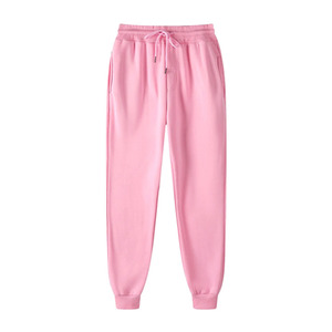 Pantalon de survêtement pour femme en mélange de coton doux, coupe droite, taille mi-haute, infroissable, respirant, écologique, avec taille élastique - Product Image 1