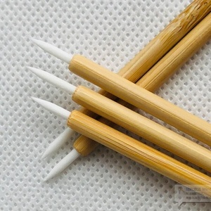 Lot de 50 pinceaux à eyeliner jetables avec manche en bambou, applicateurs de liner à lèvres écologiques, pinceaux de maquillage pour détails fins, outil de salon - Product Image 1