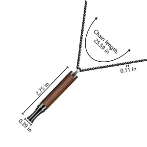Collier de respiration en acier inoxydable et noyer de 2,75 pouces, calibré avec précision, pour le contrôle de l'anxiété technique et le soulagement du stress - Product Image 1