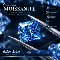 Pierres de Moissanite en vrac taille Fleur de Glace, couleur Saphir Bleu, 0,5ct-3,0ct, VVS1, certifiées GRA, pour la fabrication de bijoux en gros