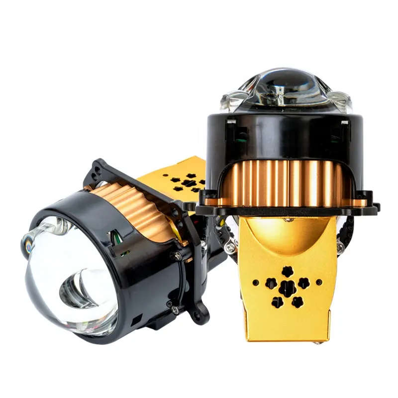 Proyektor Cahaya Lensa Ganda Populer Ultra Terang 75W 3 Inci Lampu Depan LED Reflektor Ganda Lampu Tembak Retrofit Bi Xenon Proyektor