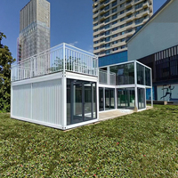 Conteneur d'expédition moderne en acier extensible de 20 pieds, maison mobile préfabriquée, remorque pliante pour villa
