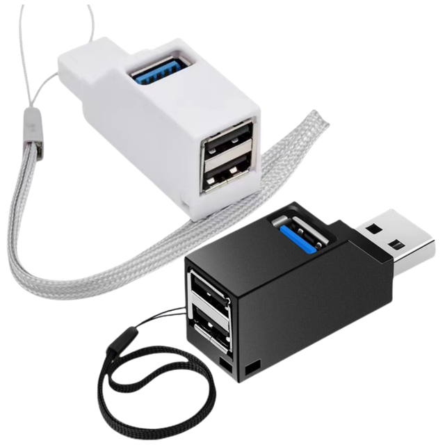 Type-C USB 3.0 Hub 3 Port Portable Whistle Fast Charging Mini 3.0 2.0 USB HUB Splitter Adapter With Lanyard for Computer Laptop