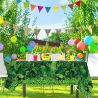 Nappe de table Huancai Jungle Party, chemin forestier, nappe en plastique jetable pour fête d'anniversaire sur le thème du safari pour enfants