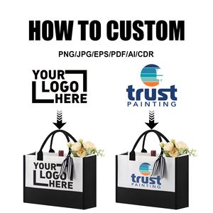 Personalized Canvas Travel Tote Bags Customized Logo Printed Bags, <b>Large</b> Storage Shopping Office Bags, Bridesmaid <b>Gifts</b> - Product Image 6