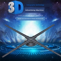 Ventilateur holographique 3D d'intérieur ODM/OEM flambant neuf, écran LED 65 cm, affichage publicitaire holographique haute résolution, luminosité 3000 nits