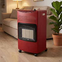 Chauffage mobile infrarouge au gaz 4,2 kW, noir, en céramique, sur roulettes, avec grille anti-brûlure pour la maison, le salon, le magasin, le bureau