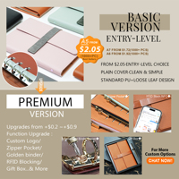 Classeur pour cahier de qualité supérieure personnalisé A5 en cuir PU Journal à feuilles mobiles Design à fermeture éclair 6 anneaux planificateur Agenda Journal coffret cadeau