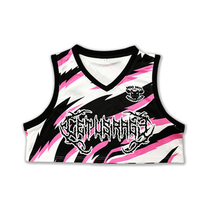 Chemises de <span class=keywords><strong>basket</strong></span>-ball personnalisées, vêtements de rue, Top court <span class=keywords><strong>à</strong></span> <span class=keywords><strong>la</strong></span> <span class=keywords><strong>mode</strong></span>, maillot de <span class=keywords><strong>basket</strong></span>-ball pour femmes - Product Image 2