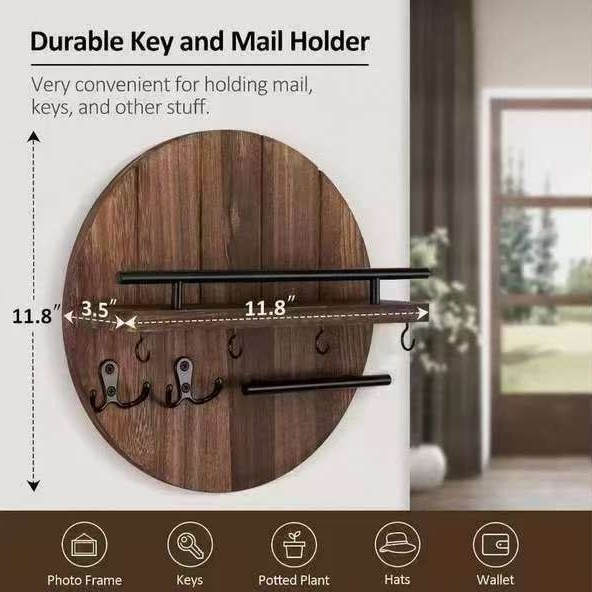 brown-full circle vintage color wall mount