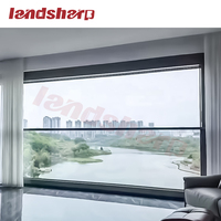 Fenêtre intelligente en aluminium d'usine Landsharp Fonction anti-pincement Persiennes réglables en verre électronique Fenêtres de levage