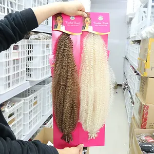 Extensão de cabelo sintético grande qualidade, cor sintética chinesa laranja longo loiro afro primavera torção beleza funciona etiqueta privada