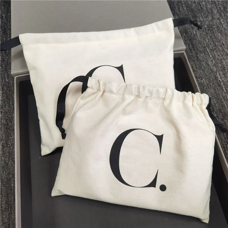 Chuanghua Personalized Nature Cotton Kids Clothing Pouch packaging Cotton Bags With Custom Printed Logo Luxury Dust Bag