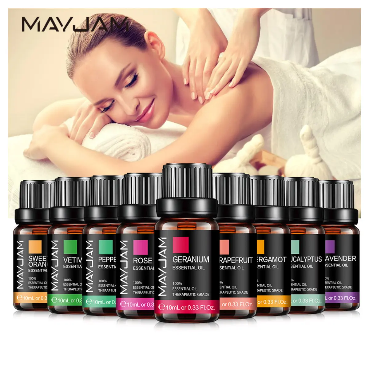 10ml MAYJAM Natural Jasmine Oil Preço Jasmine Essential Oil Bulk Difusor Para Fragrância E Velas