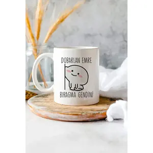 Tazas Personalizadas Hechas a Mano con Diseños de Frases de Dibujos Animados, Capacidad de 200ml-900ml, Aptas para Microondas, Taza de Camping con Cuchara, Térmica - Product Image 3