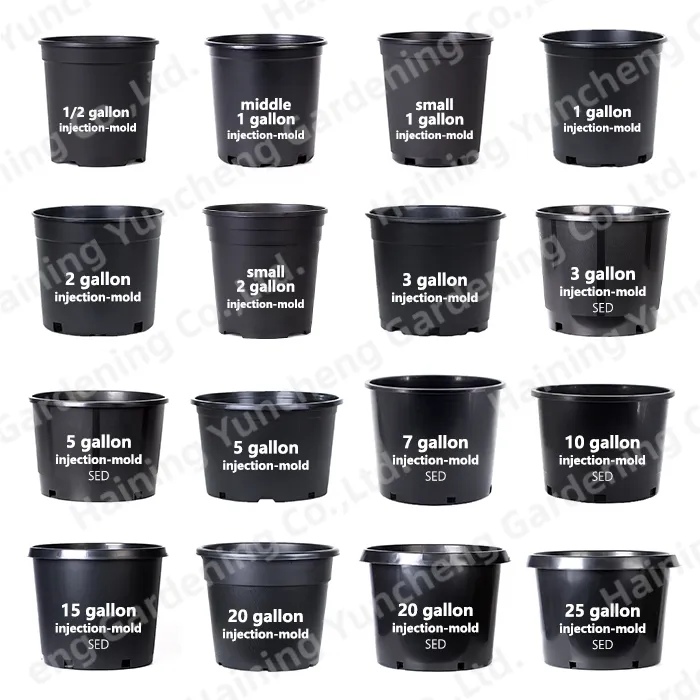 Direct Manufactures Hot Cheap Outdoor White Black Thick 3 4 5 6 7 10 15 Gallon Plastic Nursery Pots For Gardening