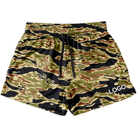 Shorts en mesh pour homme, séchage rapide, respirant, camouflage à rayures de tigre, musculation, fitness, course à pied, cordon de serrage, athlétique, été