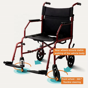 Sedia a Rotelle Pieghevole MSMT di Alta Qualità, Leggera in Metallo, Portatile, Manuale per Disabili e Anziani, Capacità 136 kg, Garanzia 5 Anni - Product Image 2