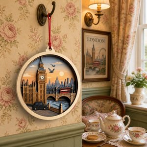 Ornement personnalisé en contreplaqué peuplier de 3 mm découpé au laser, représentant la silhouette de <span class=keywords><strong>Londres</strong></span> avec le Big Ben, pour la décoration de la maison ou en voyage, conforme à la norme CPSC, DDP - Product Image 5