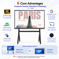 Interactief plat touchscreen smartboard 55/65/75/86 inch LCD digitaal display scherm voor scholen