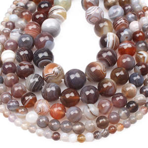 Perline Rotonde in <span class=keywords><strong>Agata</strong></span> del Botswana Nera e <span class=keywords><strong>Marrone</strong></span> Naturale da 4mm, 6mm, 8mm, 10mm, 12mm, Certificate da Terze Parti - Product Image 3