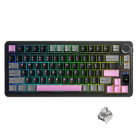 Clavier mécanique sans fil AULA S75 Pro Tri-Mode filaire 2.4G BT, structure de joint personnalisable, clavier interchangeable à chaud