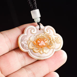 Colgante de Jade Rojo Ruyi Calentado con Jadeíta Natural, Joyería para Mujer, Estilo Chino, Diseño Original, Regalo con Certificado de Tasación HJ112 - Product Image 3