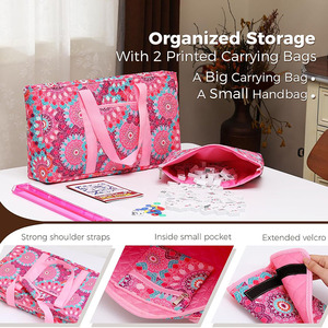 Ensemble de Mahjong américain complet <span class=keywords><strong>pour</strong></span> les voyages, sac de transport pliable imprimé rose, 166 tuiles blanches de qualité supérieure, jeu de <span class=keywords><strong>poker</strong></span> <span class=keywords><strong>pour</strong></span> débutants - Product Image 5
