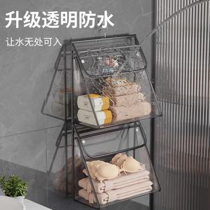 ถุงเก็บของในห้องน้ำแบบแขวนใส ทรงสี่เหลี่ยมผืนผ้า ทำจากผ้าไม่ทอ ติดผนังอเนกประสงค์ สำหรับจัดเก็บเสื้อผ้าในห้องอาบน้ำ - Product Image 5