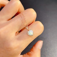 OFactory Vente en gros EM ODM Pendentif en argent sterling 925 Opale naturelle plaqué or Cadeau de mariage pour femme Prêt à expédier