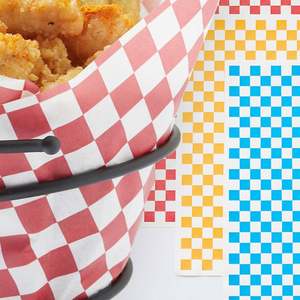Sandwich <b>Wrapping</b> <b>Paper</b> <b>Food</b> Basket Liners Classic Checkered Grease-Resistant Deli Squares for <b>Wrapping</b> Bread and Sandwiches - Product Image 2