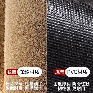 Imitation Coconut Fiber Doormat Rectangle Anti-Slip Entrance <b>Door</b> Mat Solid Color Print Washable Mud Scraper Dust Remover - Product Image 2