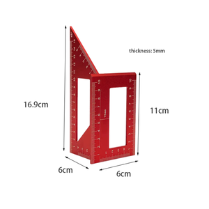 Équerre de charpentier en alliage d'aluminium, équerre combinée multifonctionnelle à 90 degrés, règle de marquage épaissie à 45 degrés - Product Image 6