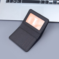 Dompet Pendek Kanvas Anti-RFID Multi-Kartu, Bukaan Terbuka, Lapisan Katun, Portabel, Serbaguna