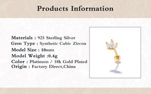 Boucles d'oreilles clous courbés en argent sterling ROXI S925, motif couronne, polyvalentes, avec diamants, pour oreilles percées - Product Image 6