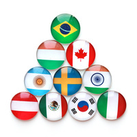 Autocollants de réfrigérateur avec logo personnalisé, drapeaux du monde, autocollants de réfrigérateur en verre cristal créatif américain, aimants pour réfrigérateur, cadeaux