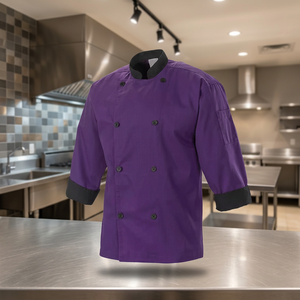 Chaquetas de Chef Unisex Personalizadas de Poliéster/Algodón de Manga Larga con Cierre de Botones y Detección de Agujas, Uniformes para Restaurante - Product Image 3