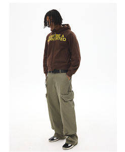 Custom Printed <b>Black</b> Men's 500gsm Heavyweight Breathable Loose Fit <b>Zip</b> <b>Hoodie</b> 100% Cotton Winter Season Embroidered Logo 3D - Product Image 6