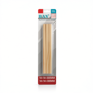 Bastoncini di Legno Quadrati Ilan 14x14x300mm, 3 Pezzi, Prodotti in Cina per Progetti Artigianali e Fai-da-Te - Product Image 2
