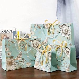 Custom Personalized Print Logo <b>Sliding</b> Jewelry Box Folding Shopping Paper Gift Bags with Rope Handles - Product Image 1