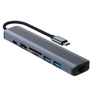 <span class=keywords><strong>USB</strong></span>-<span class=keywords><strong>C</strong></span> 7-en-1 <span class=keywords><strong>vers</strong></span> HDTV 4K/30Hz 2 USB3.0 RJ45 <span class=keywords><strong>USB</strong></span>-<span class=keywords><strong>C</strong></span> PD 100W <span class=keywords><strong>SD</strong></span>/MicroSD BYL-2303 Type <span class=keywords><strong>C</strong></span> Hub pour accessoires informatiques PC - Product Image 5