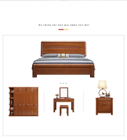 Revêtement moderne en cuir de lit en bois king size pour le rangement des meubles de chambre