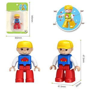 New Arrival 3d Emoticon Building Block Doll Rotates 360 Degrees For Children Kids Diy Assemble Building Block Toy