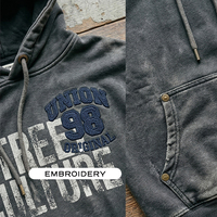 Fabricant de sweats à capuche personnalisés pour hommes, en coton d'hiver, avec logo brodé, impression et lavage