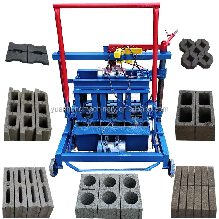 2-45 mobile hohle solide beton-, sand-, zement-, ziegelblock-herstellungsmaschine formen in kameroun