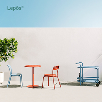 Chaise de jardin en aluminium, banc de terrasse, mobilier d'extérieur résistant à la rouille pour bistrot, café, hôtel, projet hôtelier, avec coussin moelleux