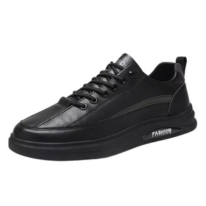 Chaussures de course pour hommes, nouvelle collection automne, imperméables, tendance, polyvalentes, en cuir noir, mode, décontractées, sportives - Product Image 5