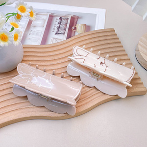 Kẹp tóc acrylic hình thỏ bông dễ thương cỡ lớn dành cho nữ, tóc dày, phong cách Hàn Quốc, bán buôn phụ kiện tóc - Product Image 2