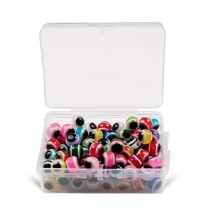 LUSHAZER 100 teile/schachtel 3D Fisch augen 5mm 6mm 8mm Kunststoff Angel perlen Space Beans Zubehör für Köder machen Bass Angeln im See - Product Image 1