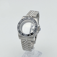 Reloj de Acero Inoxidable 316L con Movimiento NH34 NH35, Cristal de Zafiro de 40 mm, Ventana de Fecha, Fondo Transparente, GMT